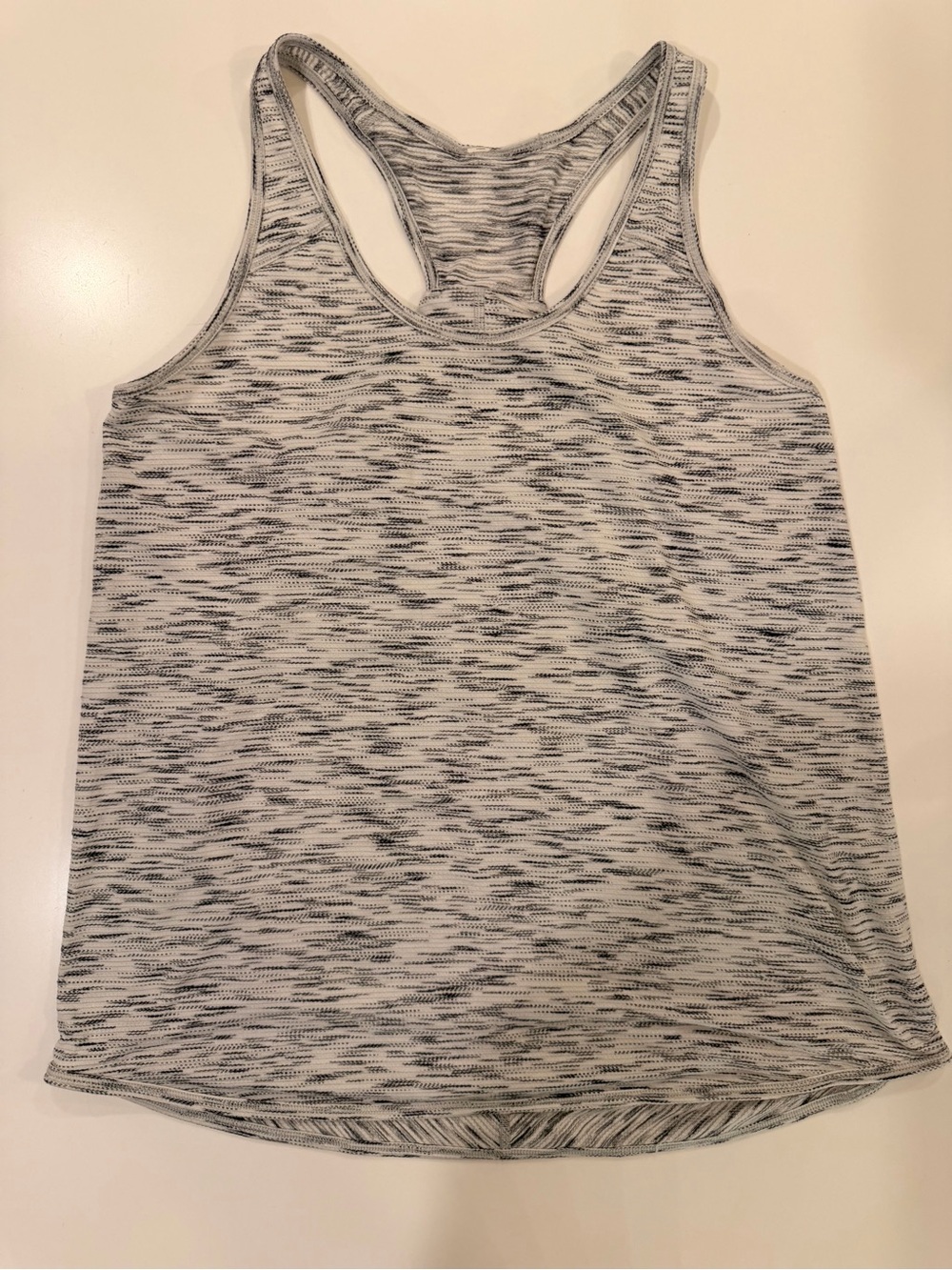 Lululemon Gray White Space Dye Racerback Tank Top L/XL Athletic Yoga